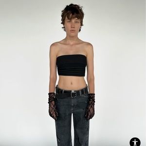 Zara STRAPLESS MULTI-POSITIONAL TIE CROP TOP